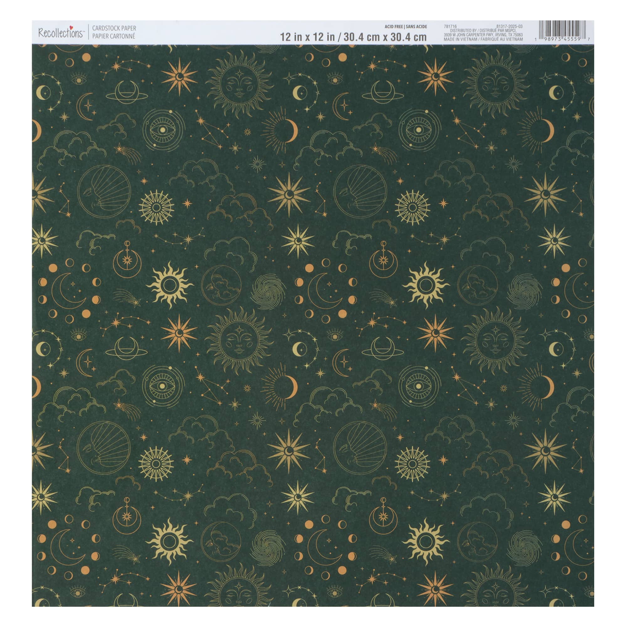 12" x 12" Green Celestial Cardstock Paper by Recollections™